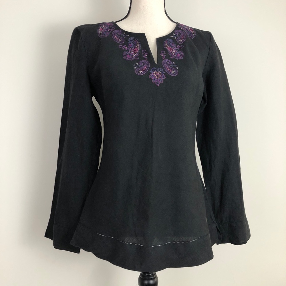 Brooks Brothers 100% Irish Linen Long Sleeve Top